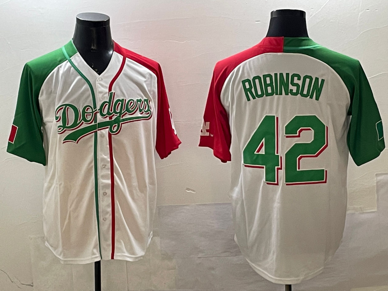Men's Los Angeles Dodgers Jackie Robinson #42 White Player Jersey