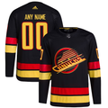 Men's Vancouver Canucks Black Retro Primegreen Authentic Pro Custom Jersey1