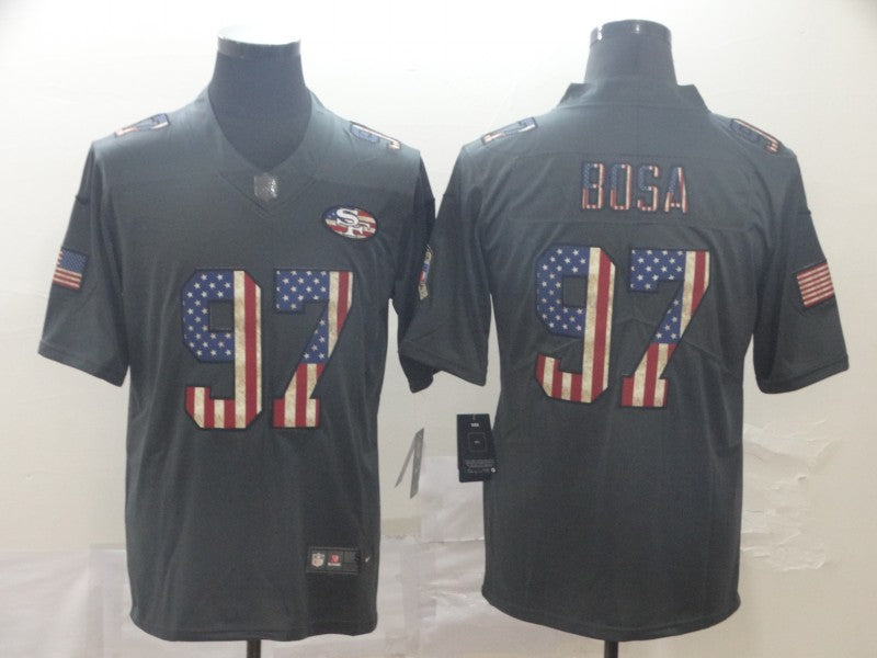 Men's San Francisco 49ers #97 Nick Bosa Black Game Player Jersey1