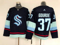 Men's Seattle Kraken Yanni Gourde #37 Deep Sea Blue Home Breakaway Player Jersey1
