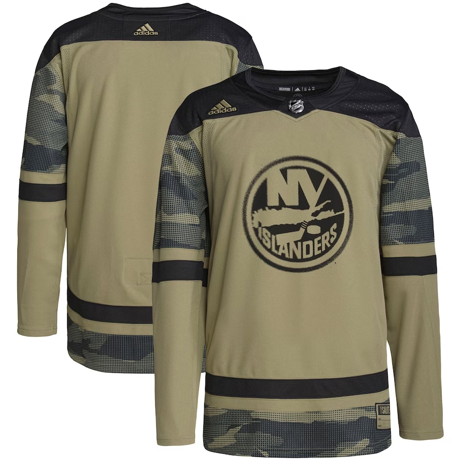 Men's New York Islanders Camo Military Appreciation Team Authentic Practice Blank Jersey1