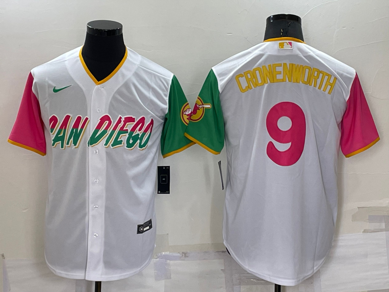 Men's San Diego Padres Jake Cronenworth #9 White Player Stitched Jersey