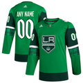 Men's Los Angeles Kings Kelly Green St. Patrick's Day Authentic Custom Jersey1