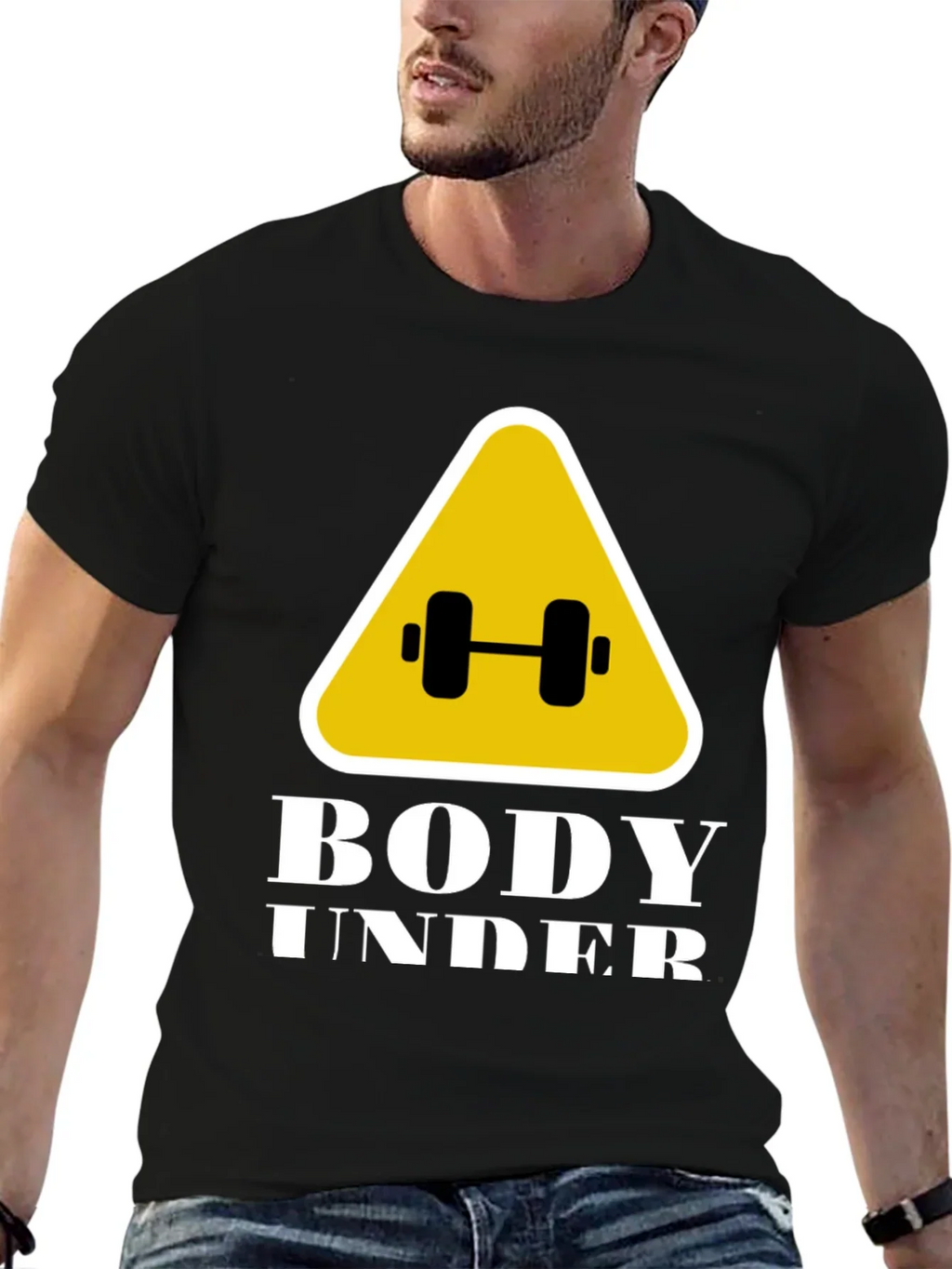 Body Under Construction Black Graphic T-Shirt