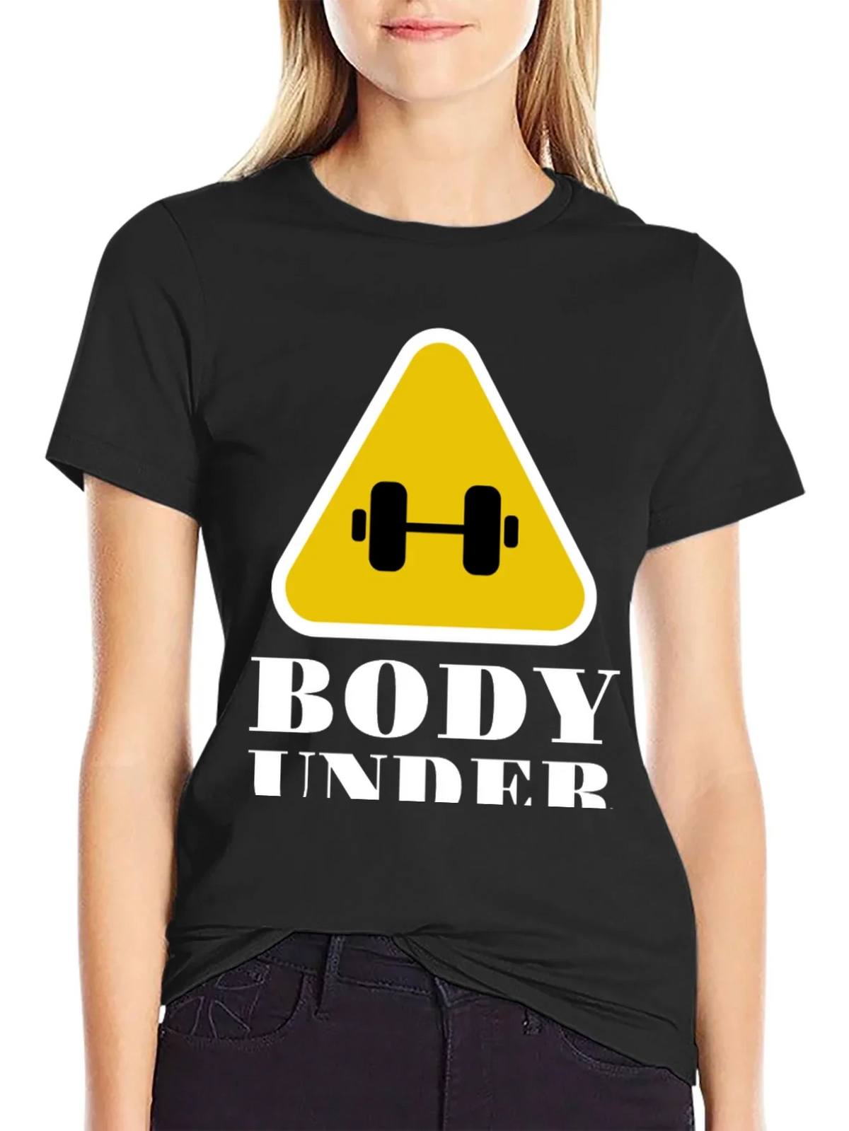 Body Under Construction Black Graphic T-Shirt