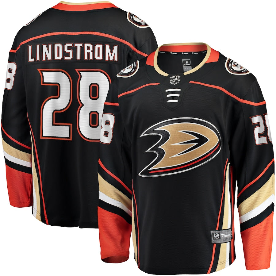 Gustav Lindstrom Anaheim Ducks   Home Premier Breakaway  Jersey - Black