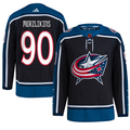 Men's Columbus Blue Jackets Elvis Merzlikins #90 Black Reverse Retro 2.0 Authentic Player Jersey1