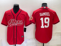 Men's San Francisco 49ers Deebo Samuel #19 Red Game Jersey1 Joint Edition