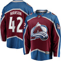 Josh Manson Colorado Avalanche   Home Breakaway  Jersey - Burgundy
