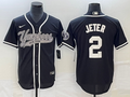 Men's New York Yankees Derek Jeter #2 Black Player Jersey1 Joint Edition