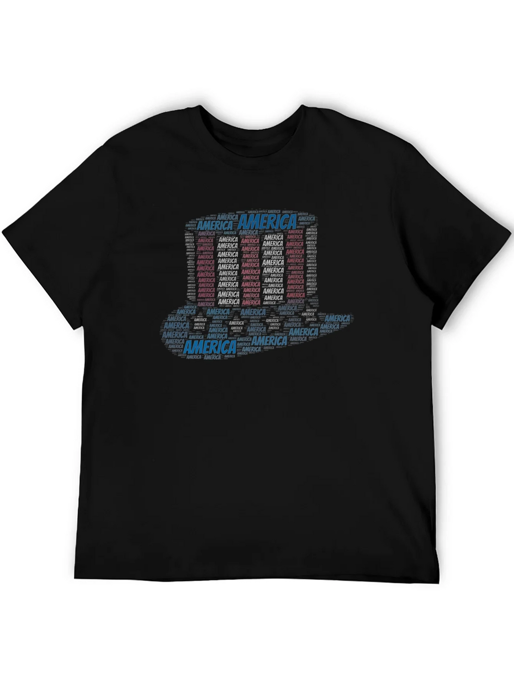 America Word Art Black T-Shirt