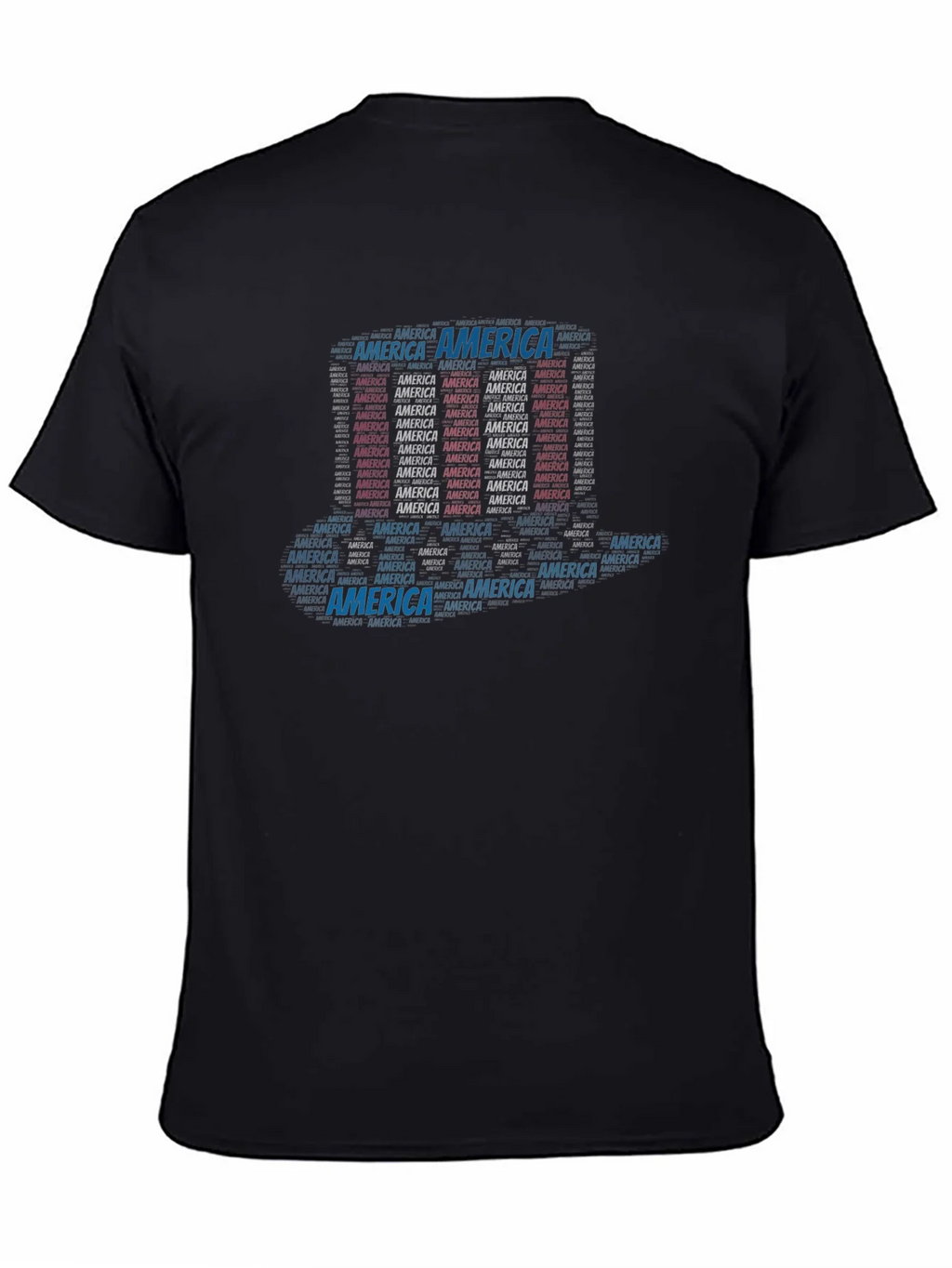 America Word Art Black T-Shirt