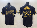 Men's Los Angeles Dodgers Kobe Bryant #24 Black Game Player Jersey1
