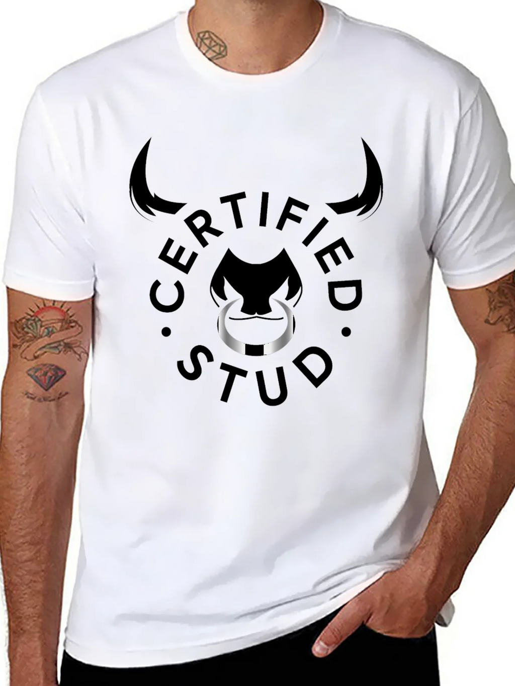 Certified Stud Graphic Tee - Black Bull Design