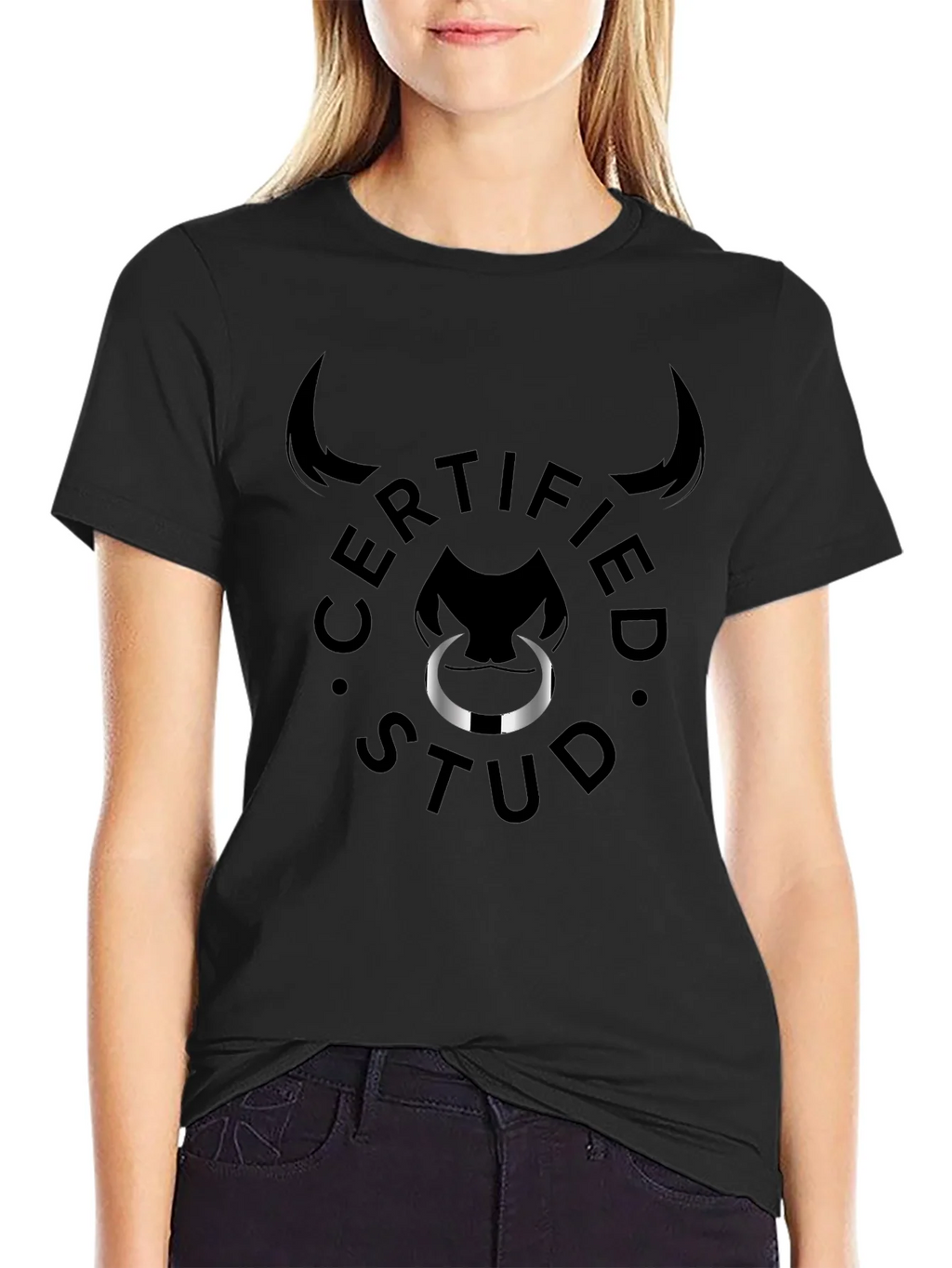 Certified Stud Graphic Tee - Black Bull Design