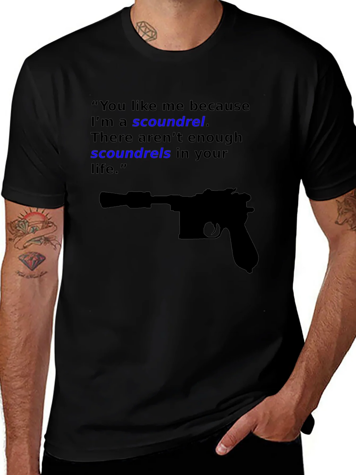 Scoundrel Tee - Movie Quote Graphic Novelty T-Shirt