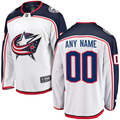 Men's Columbus Blue Jackets White Away Breakaway Custom Jersey1