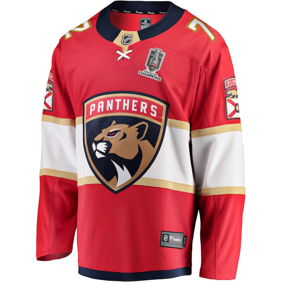 Sergei Bobrovsky Florida Panthers   Home 2024 Stanley Cup Champions Breakaway  Jersey ��������������������������������������������������������������������������������� Red