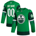 Men's Edmonton Oilers Kelly Green St. Patrick's Day Authentic Custom Jersey1