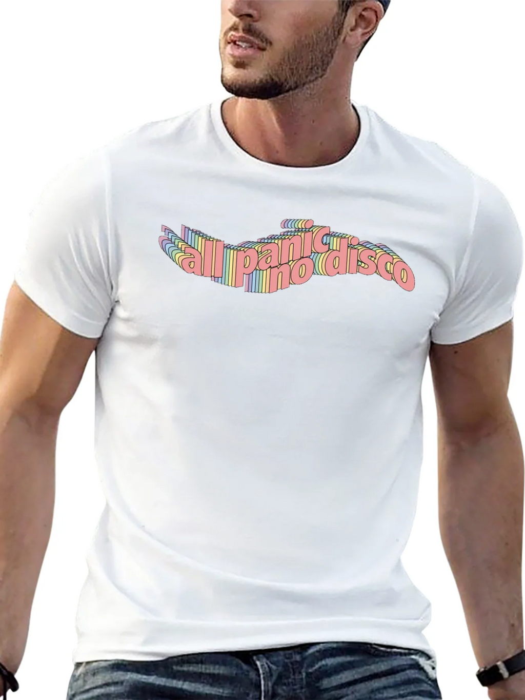 Panic! At The Disco Rainbow Text T-Shirt