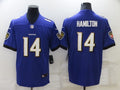 Men's Baltimore Ravens Kyle Hamilton #14 Purple Game Jersey1