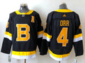 Men's Boston Bruins Bobby Orr #4 Black Replica Jersey1