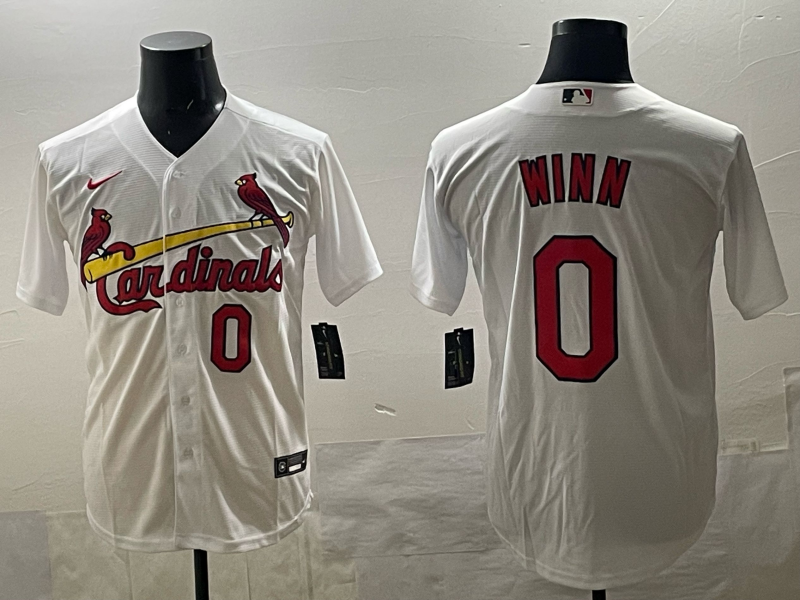 Men's St. Louis Cardinals Masyn Winn #0 White Home Replica Player Jersey