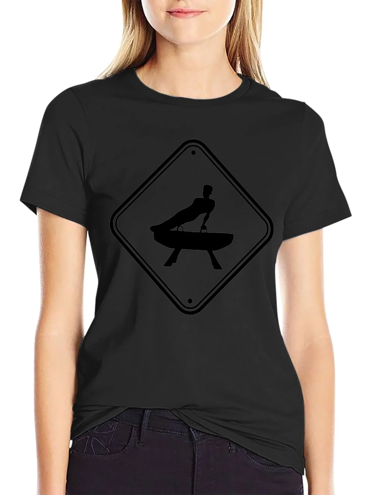 Gymnastics Pommel Horse Warning Sign T-Shirt