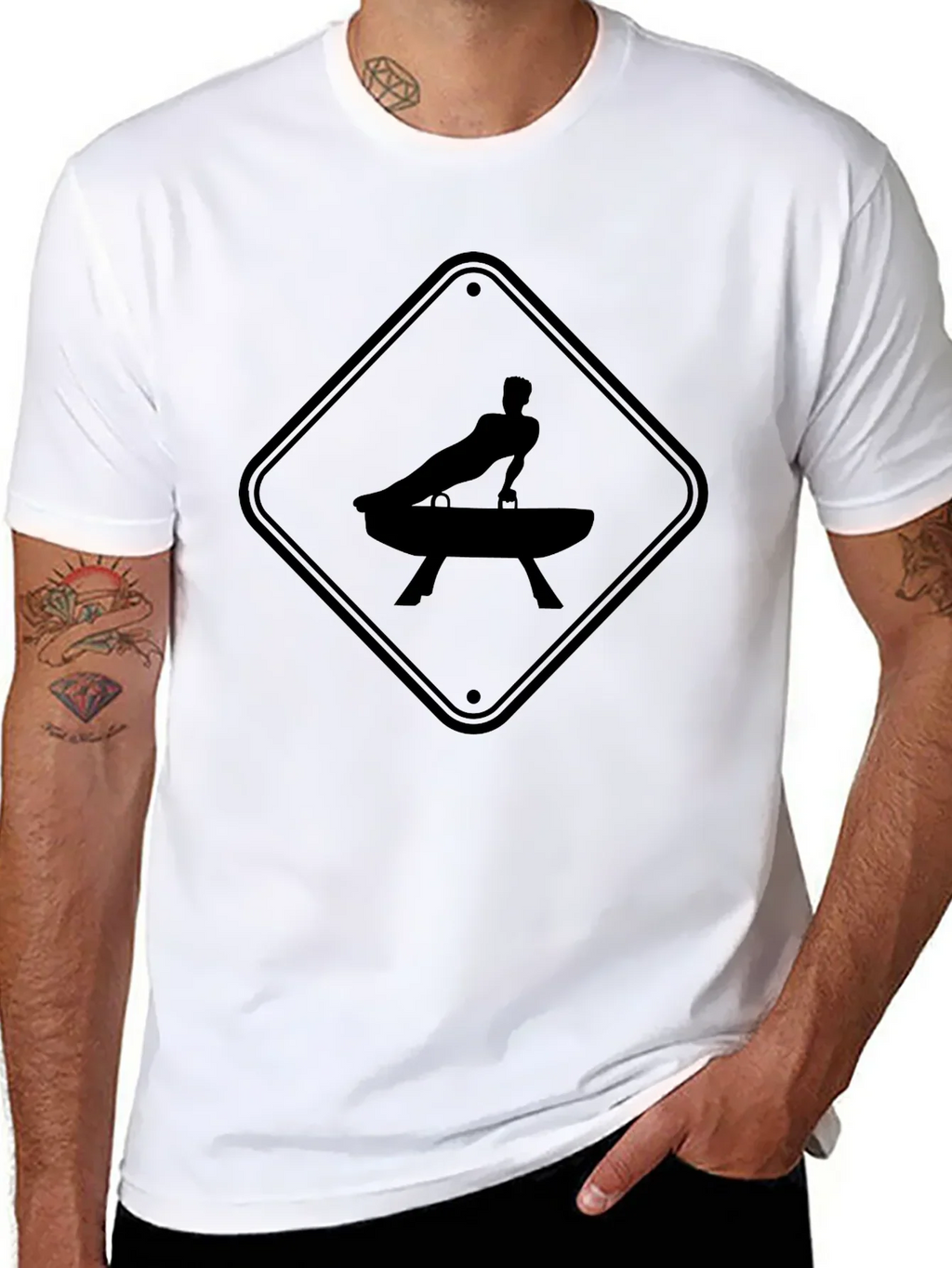 Gymnastics Pommel Horse Warning Sign T-Shirt