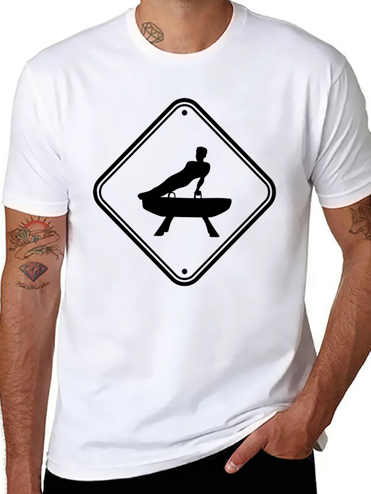Gymnastics Pommel Horse Warning Sign T-Shirt