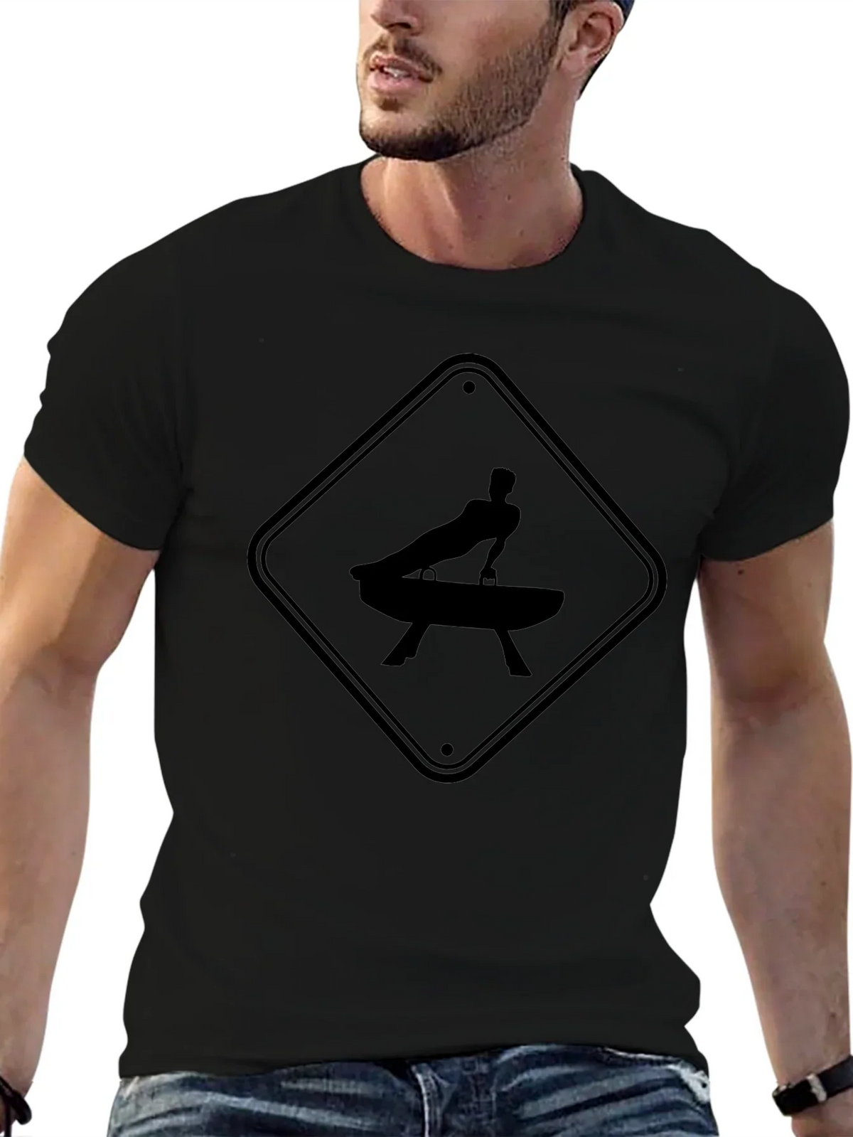 Gymnastics Pommel Horse Warning Sign T-Shirt