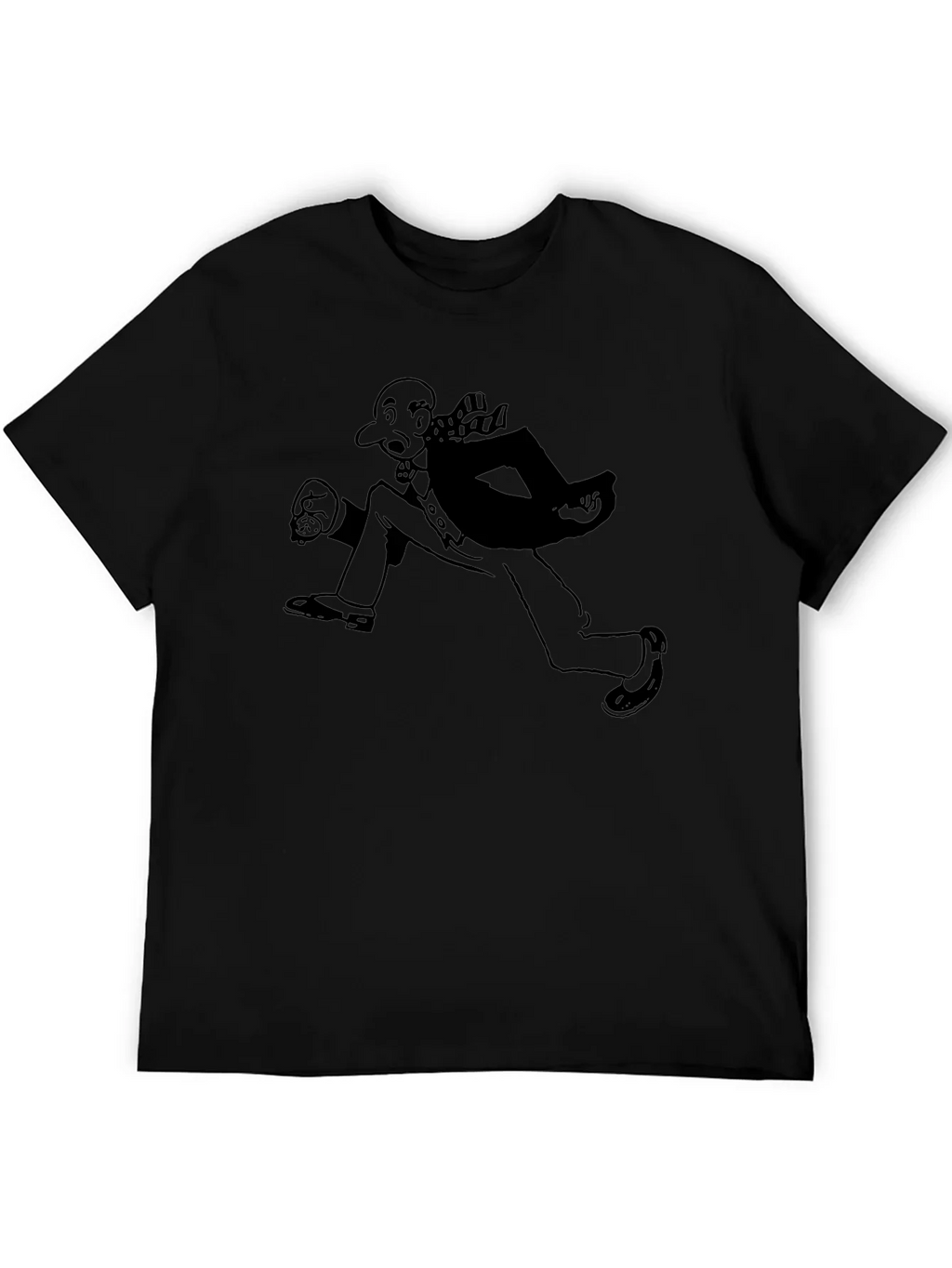 Running Man Graphic Tee - Black Cotton Blend