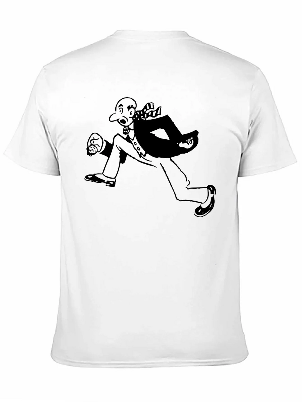 Running Man Graphic Tee - Black Cotton Blend