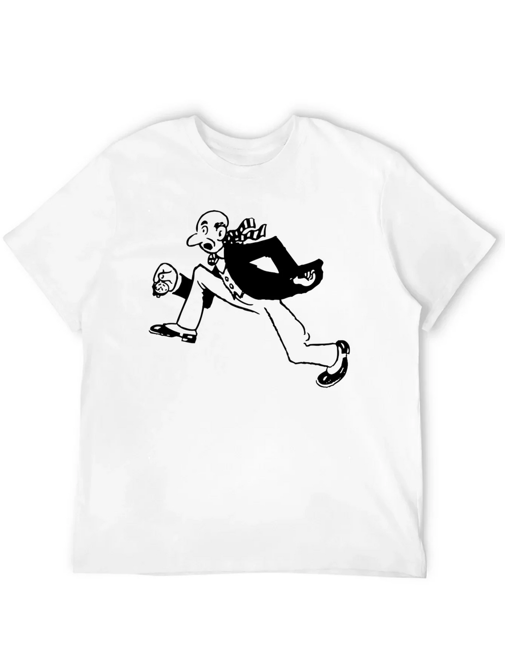 Running Man Graphic Tee - Black Cotton Blend