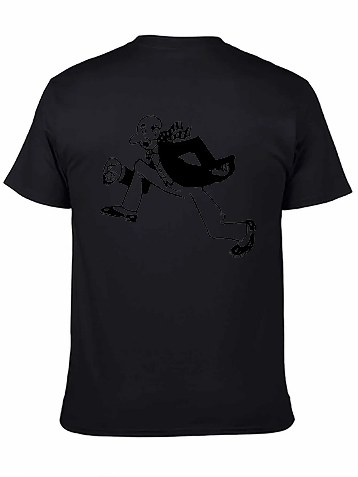 Running Man Graphic Tee - Black Cotton Blend