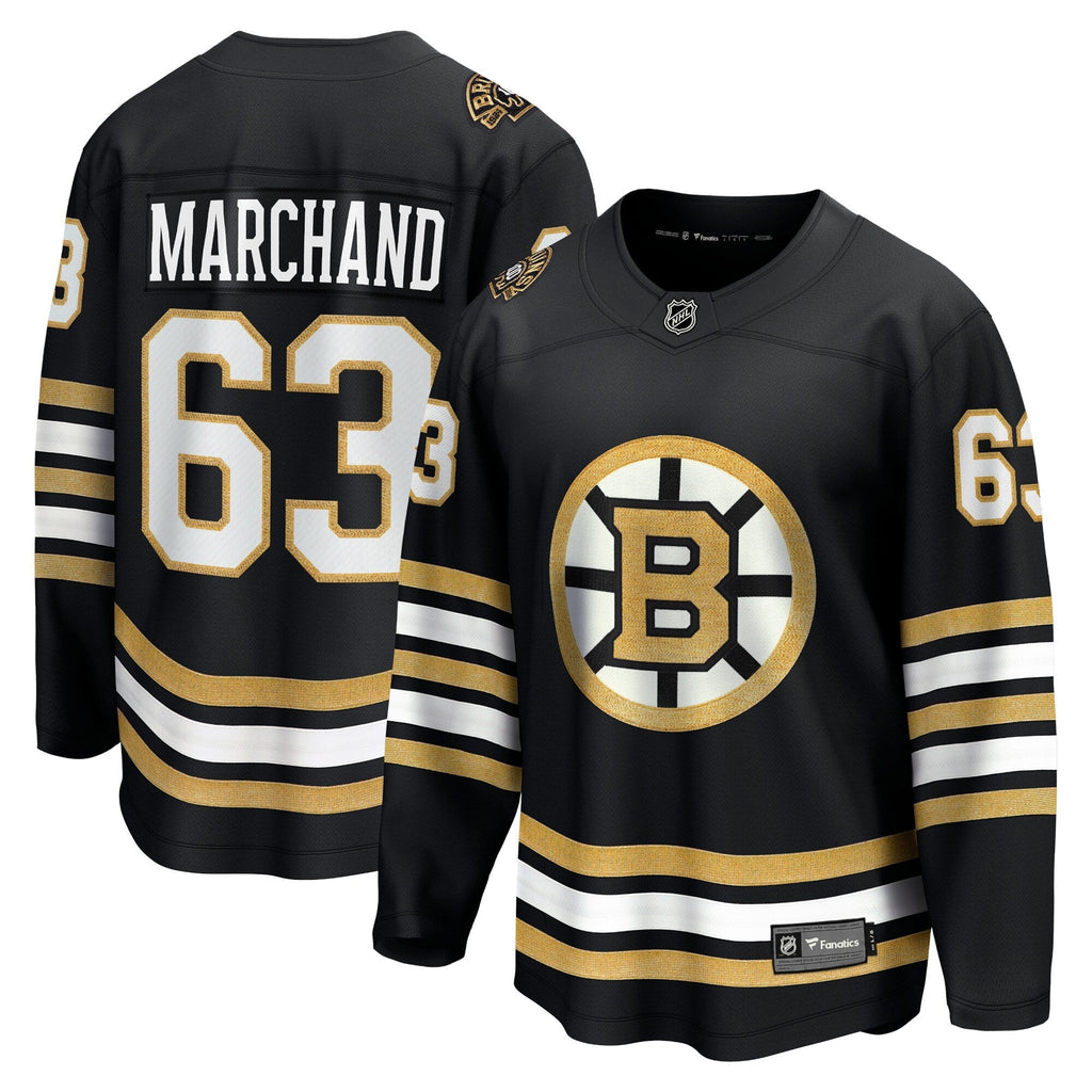 Brad Marchand Boston Bruins   100th Anniversary Premier Breakaway  Jersey - Black
