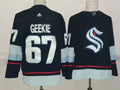 Men's Seattle Kraken Morgan Geekie #67 Deep Sea Blue Home Breakaway Player Jersey1