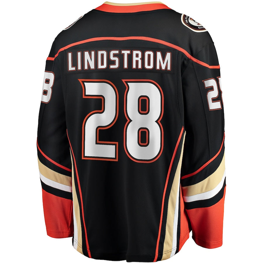 Gustav Lindstrom Anaheim Ducks   Home Premier Breakaway  Jersey - Black