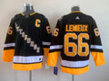 Men's Pittsburgh Penguins Mario Lemieux #66 Black Player Jersey1