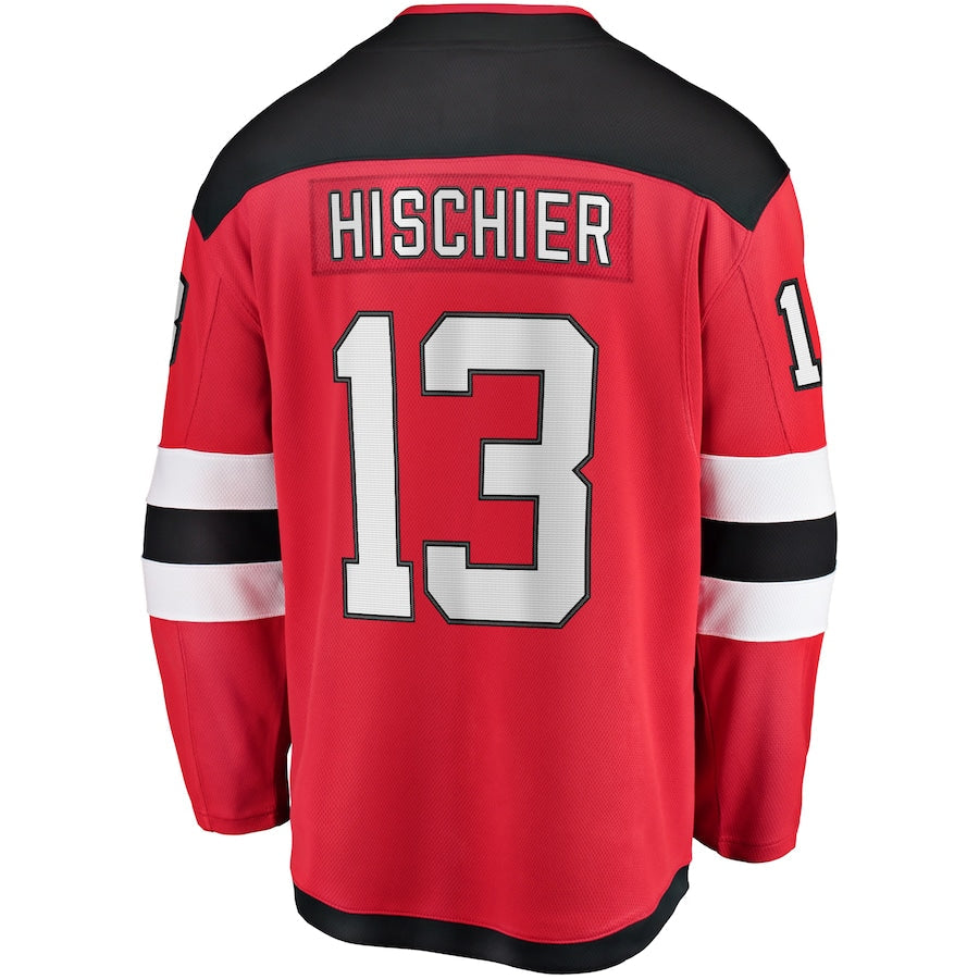 Nico Hischier New Jersey Devils   Captain Patch Home Breakaway Jersey - Red