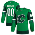 Men's Calgary Flames Kelly Green St. Patrick's Day Authentic Custom Jersey1