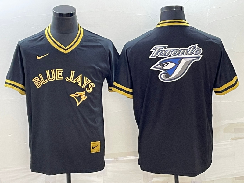 Men's Toronto Blue Jays Black Replica Player Jersey1