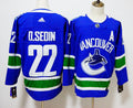 Men's Vancouver Canucks Brock Boeser Daniel Sedin #22 Blue Home Breakaway Jersey1