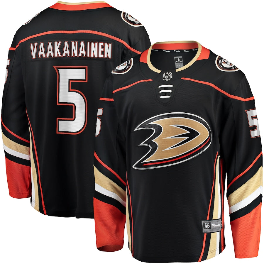 Urho Vaakanainen Anaheim Ducks   Home Premier Breakaway  Jersey - Black