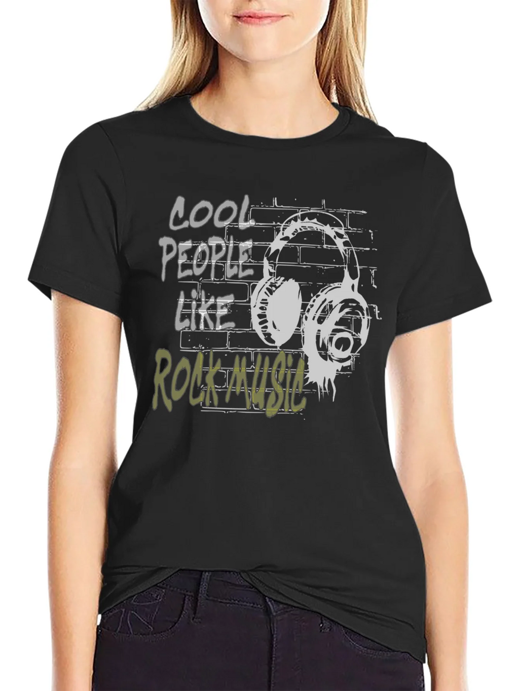 Cool People Rock Music Black Graphic T-Shirt