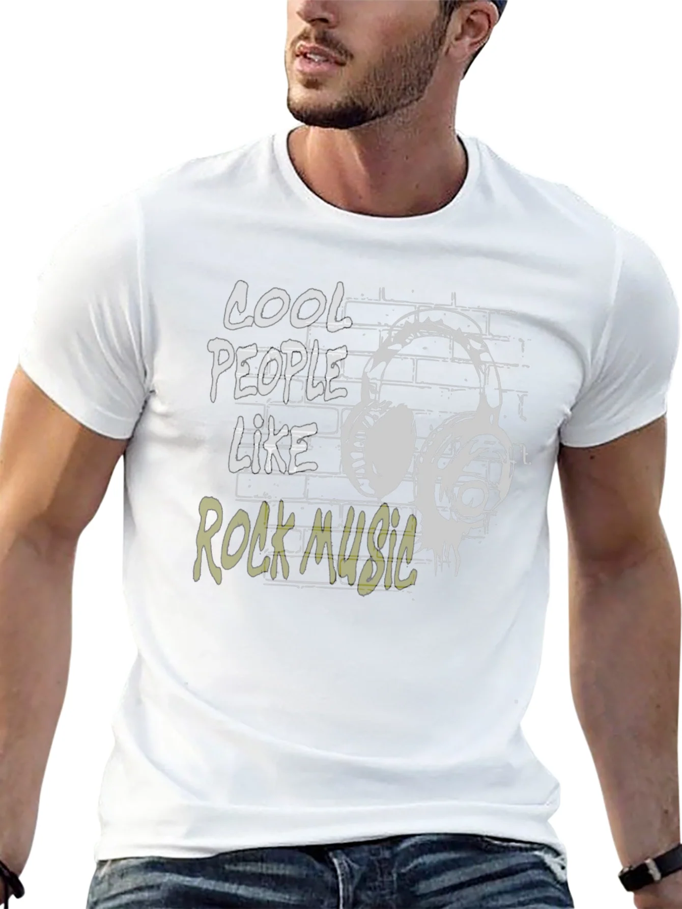 Cool People Rock Music Black Graphic T-Shirt