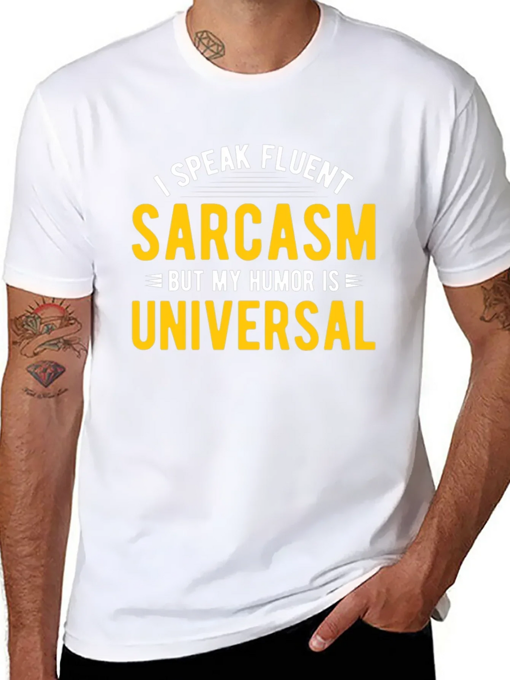 Fluent Sarcasm Humor Universal Black T-Shirt