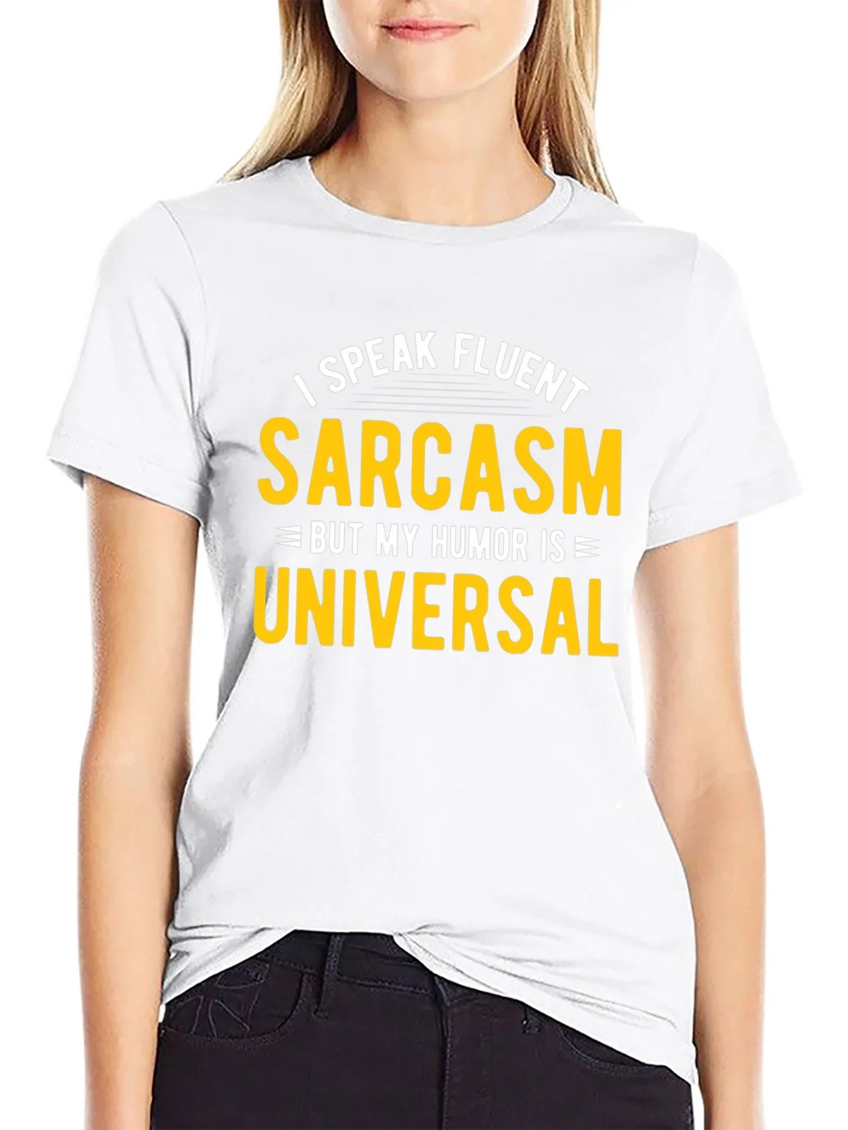 Fluent Sarcasm Humor Universal Black T-Shirt