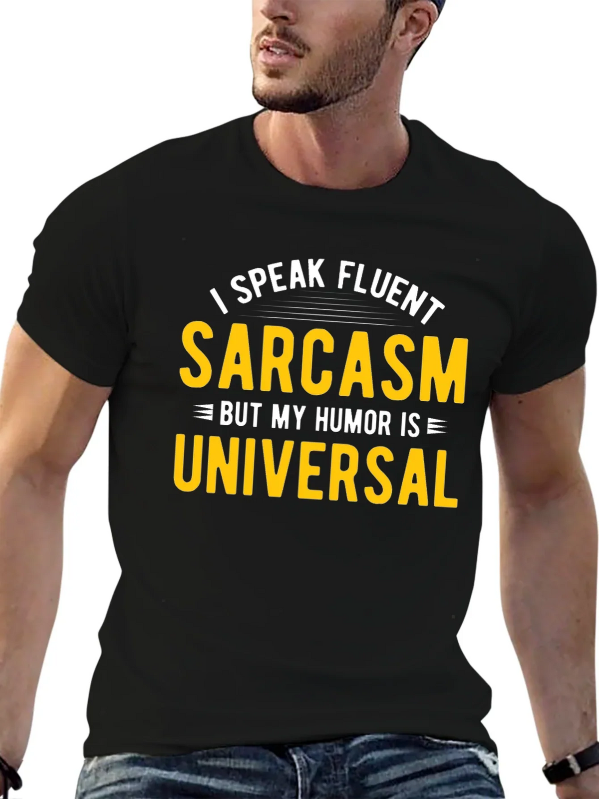 Fluent Sarcasm Humor Universal Black T-Shirt