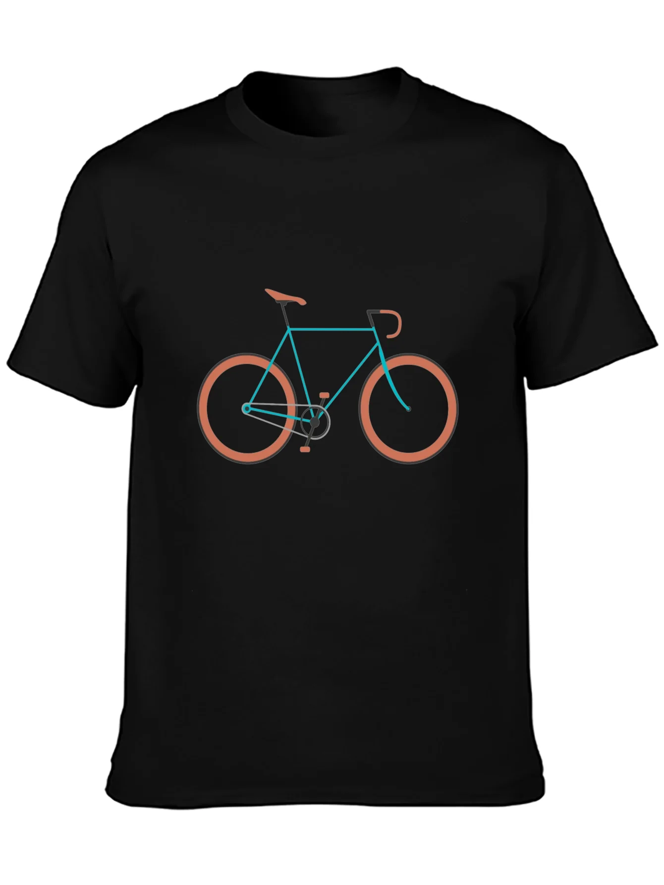 Stylish Bike Graphic Tee - Black Cotton Blend